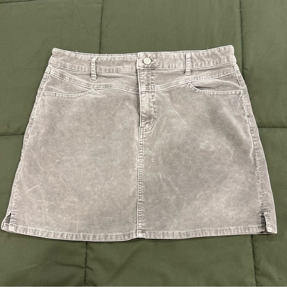 Light gray corduroy miniskirt